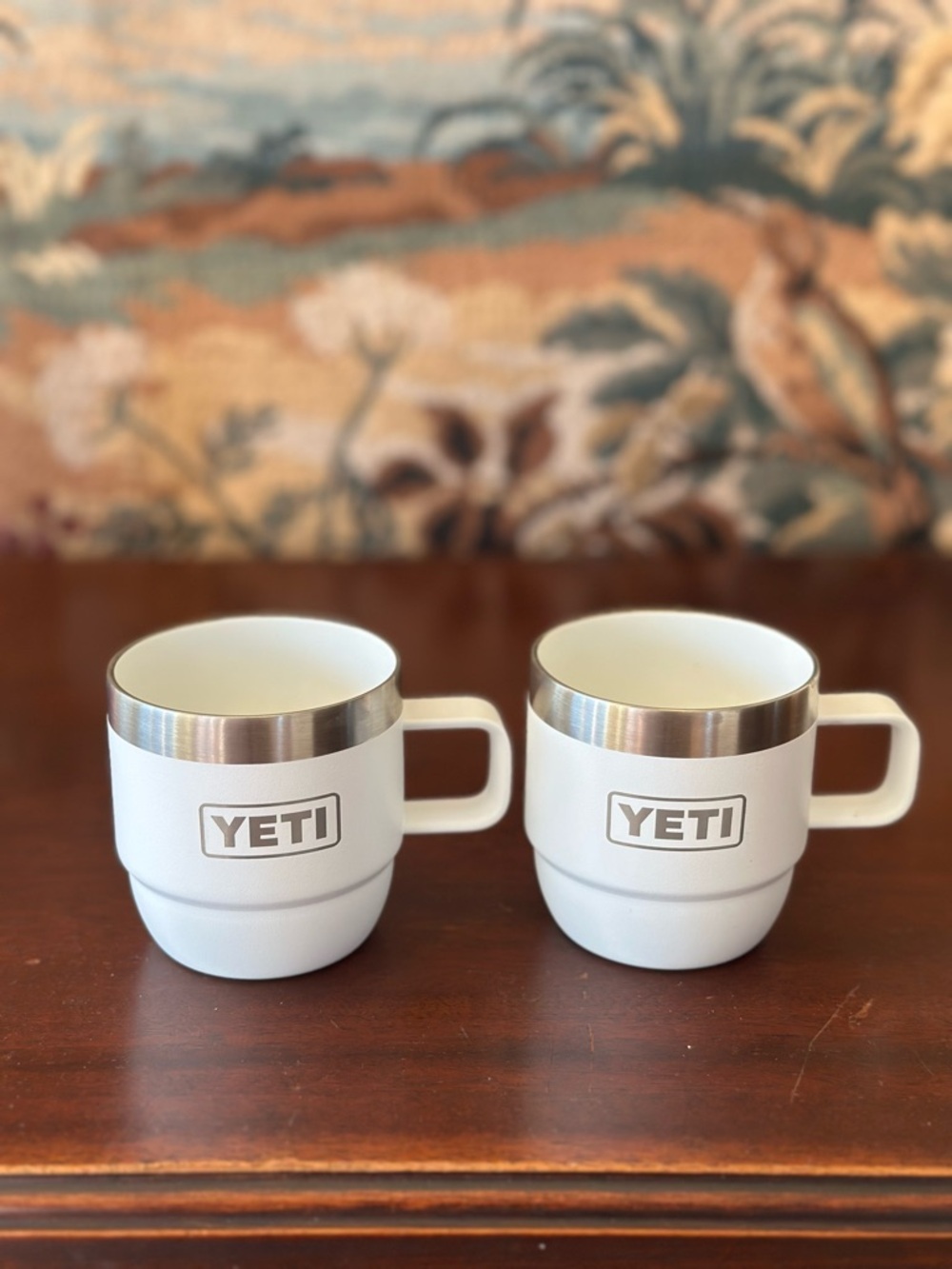 Yeti Rambler 6 OZ Stackable Mugs Espresso Cup DURASIP CERAMIC LINING White Set 2